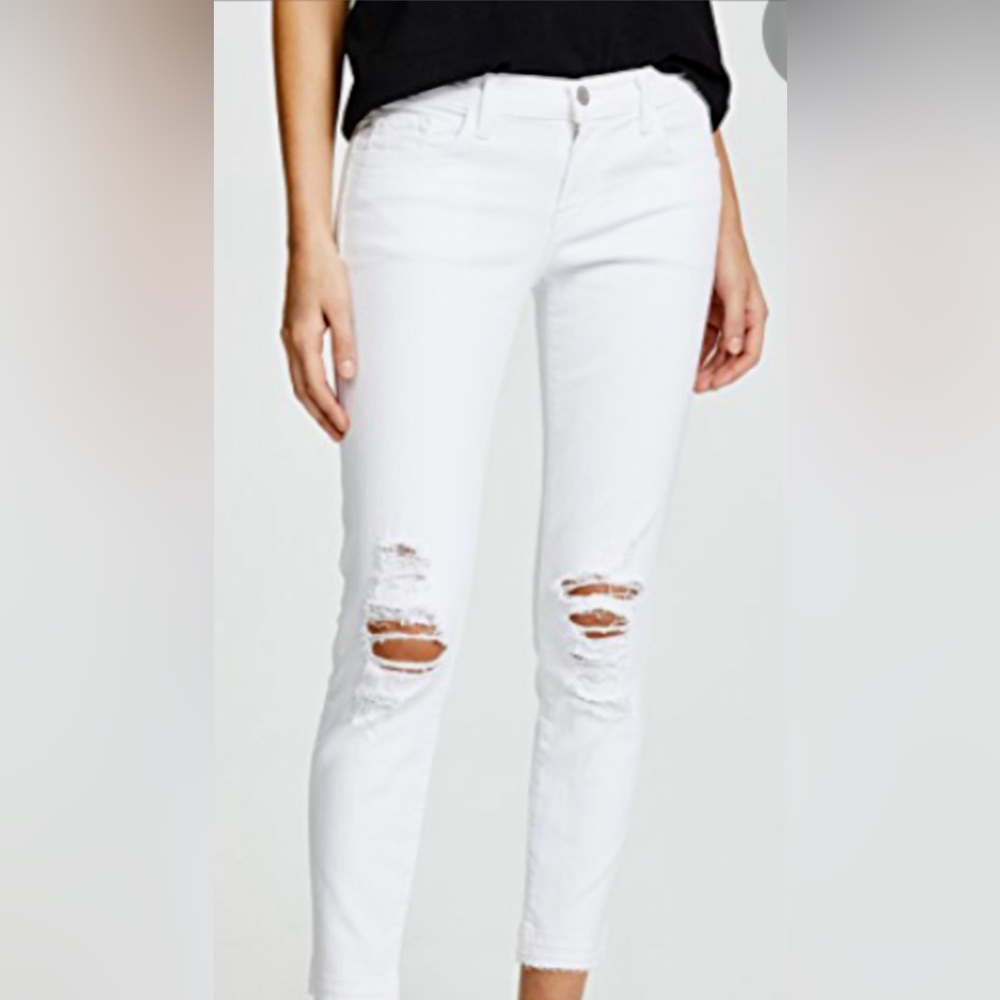J Brand White Distressed Jeans